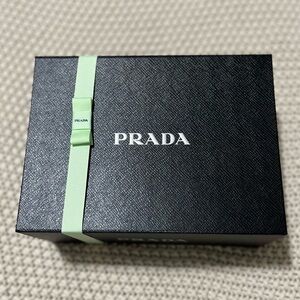 Prada Black Gift Box with Green Ribbon